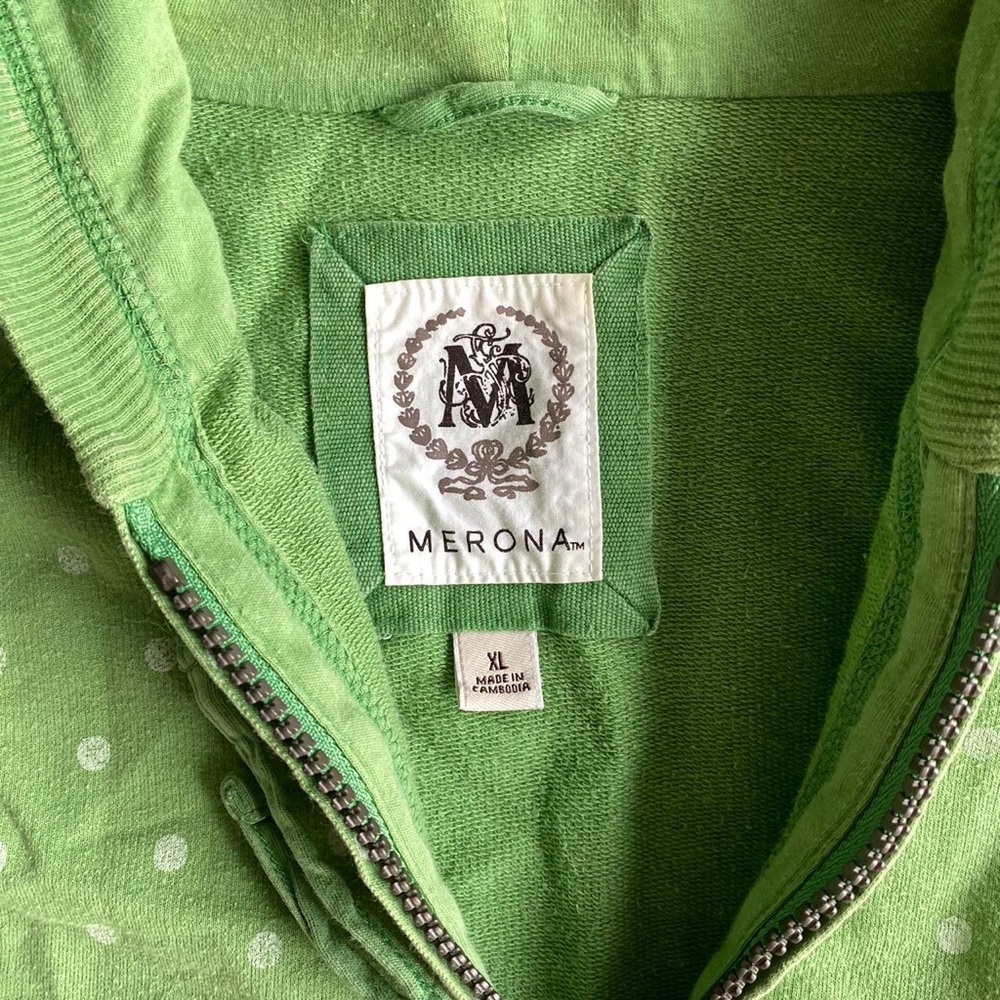 Merona Green Polkadot Hoodie - Picture 4 of 4